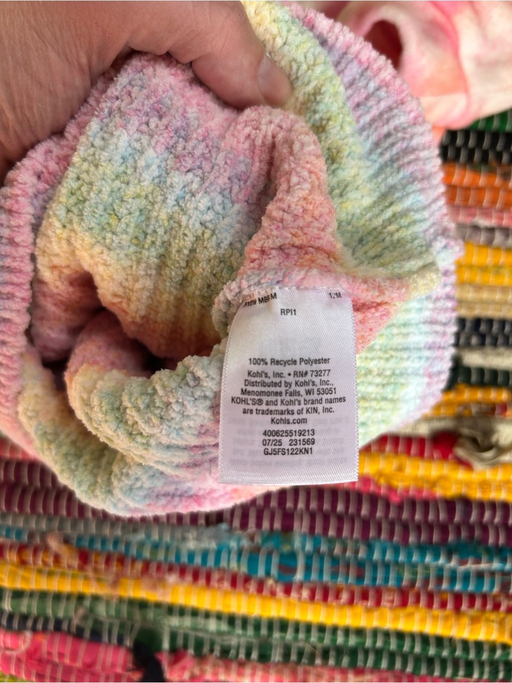 Cat & Jack Rainbow Chenille & Tie Dye Velour Sweater Set 12 MOS - Picture 6 of 8